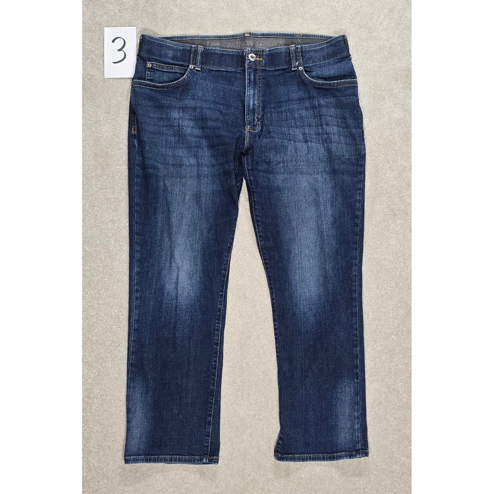 Lee Motion Stretch Regular Fit Straight Leg Jeans Blue Denim 38 x 27